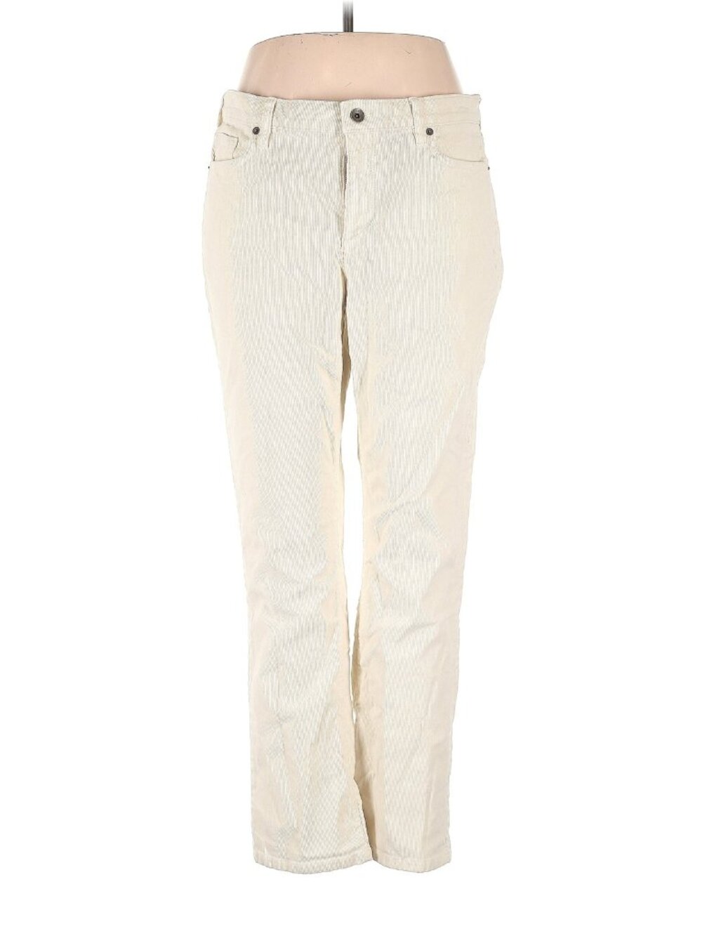 Women's Lands' End Cream Corduroy Size 14